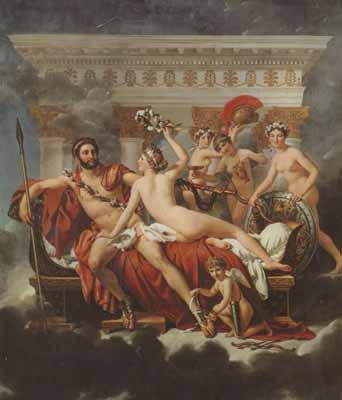 Jacques-Louis David Mars disarmed by venus and the three graces (mk02) oil painting image